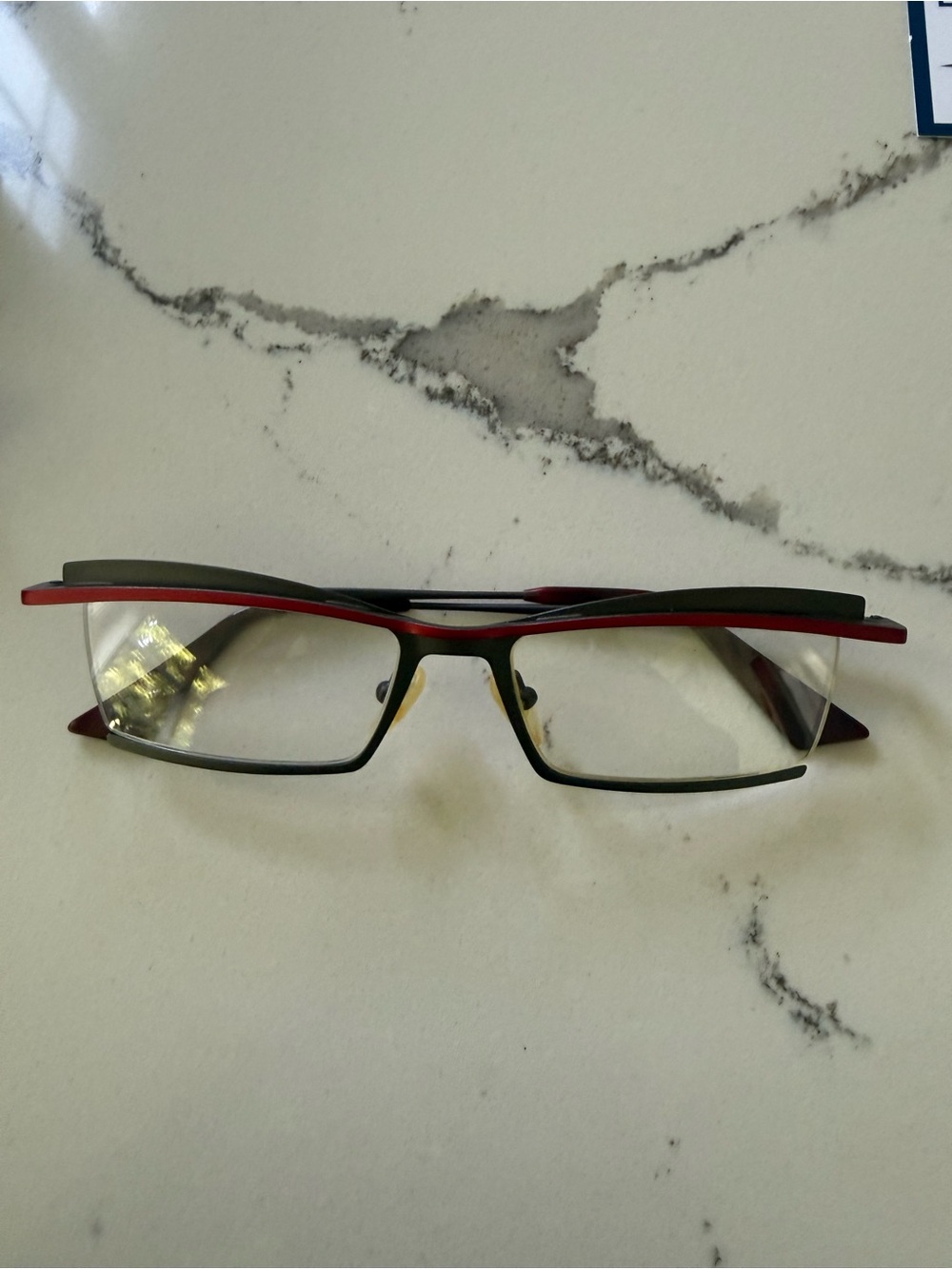 Semi-Rimless Women's Reading Glasses - Red/Black